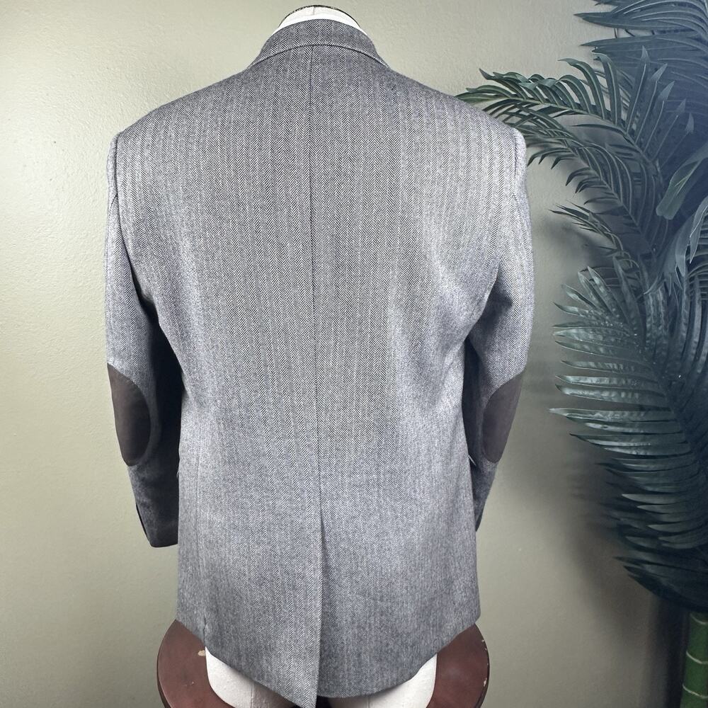 Lauren Ralph Lauren Sport Coat Men 42R Herringbone Brown Elbow patches Perfect - Picture 7 of 16